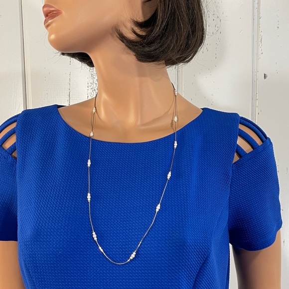 ** Vintage Korea Silver Tone Chain Necklace - Picture 1 of 11